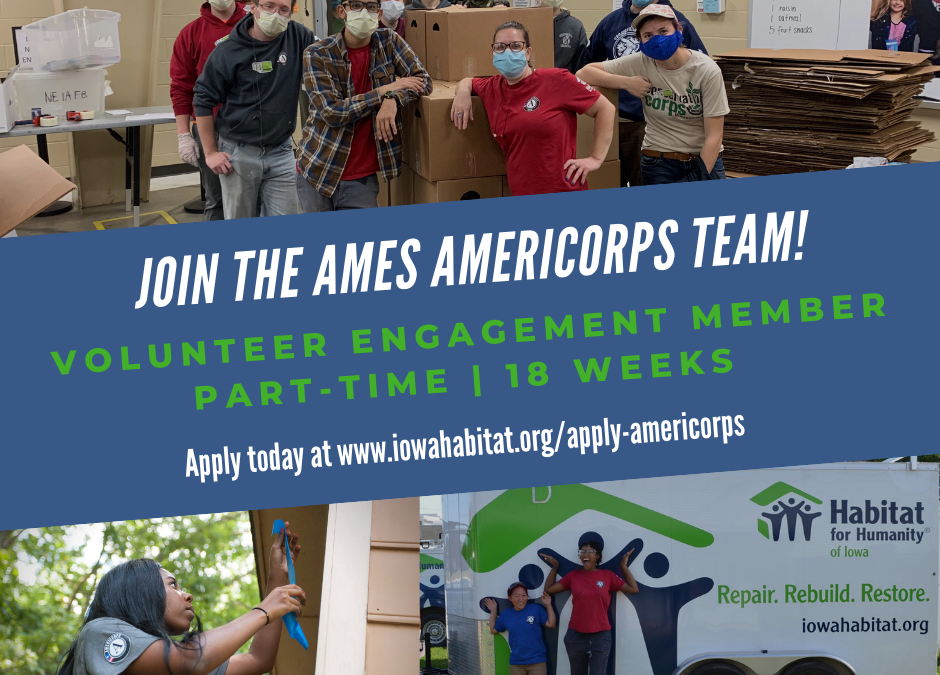 We are looking for 2 AmeriCorps workers this summer! Habitat for
